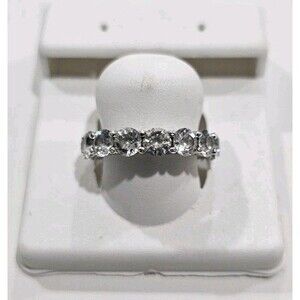 Cubic Zirconia Channel Set Eternity Ring Sterling Silver 925 Size 6